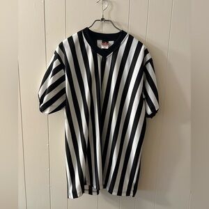 Alleson Adult Black and White Striped Men's Referee jersey Size XL